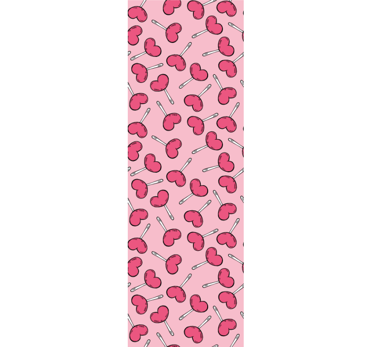 Heart Lollipop Pattern polka dots wallpaper - TenStickers