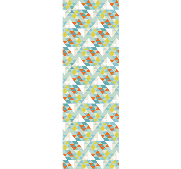 Blue rounded motif triangles wallpaper - TenStickers