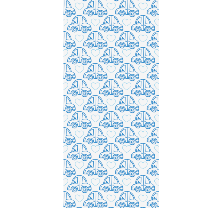 Blue cars motif wallpaper childrens room - TenStickers