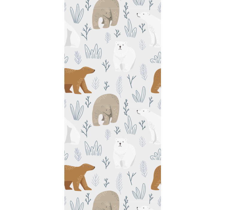 Brown and polar bear pattern animals wallpaper - TenStickers