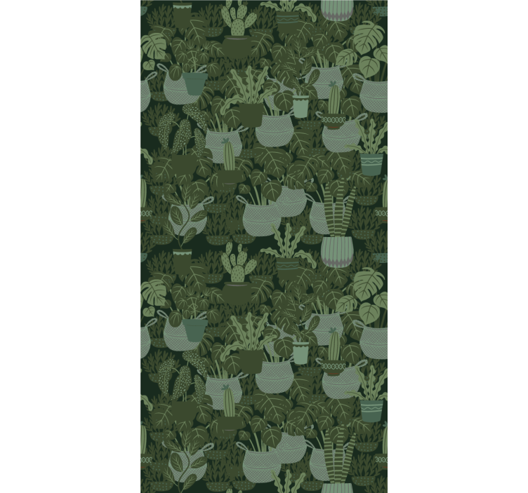 Potted Plant Patterns leaves wallpaper - TenStickers