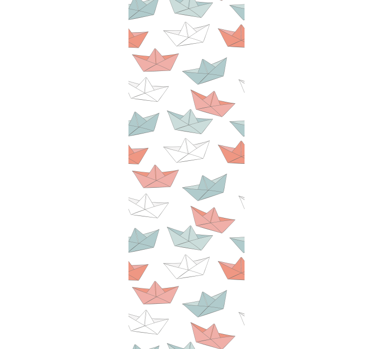 Origami boat pattern wallpaper childrens room - TenStickers