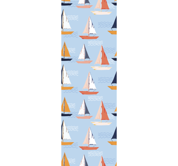 Colorful Sailboats Pattern custom wallpaper - TenStickers