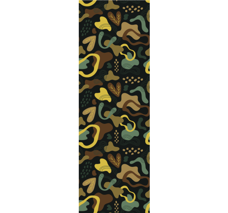 Abstract art yellow and brown design wallpaper - TenStickers