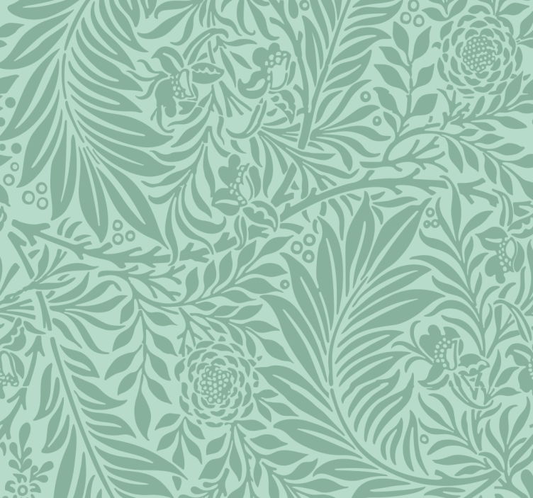 mint green vintage pattern Dining room wallpaper - TenStickers