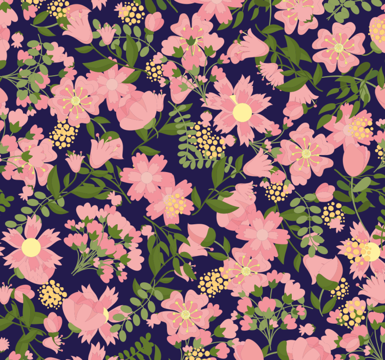 Floral Pattern Harmony flowers wallpaper - TenStickers