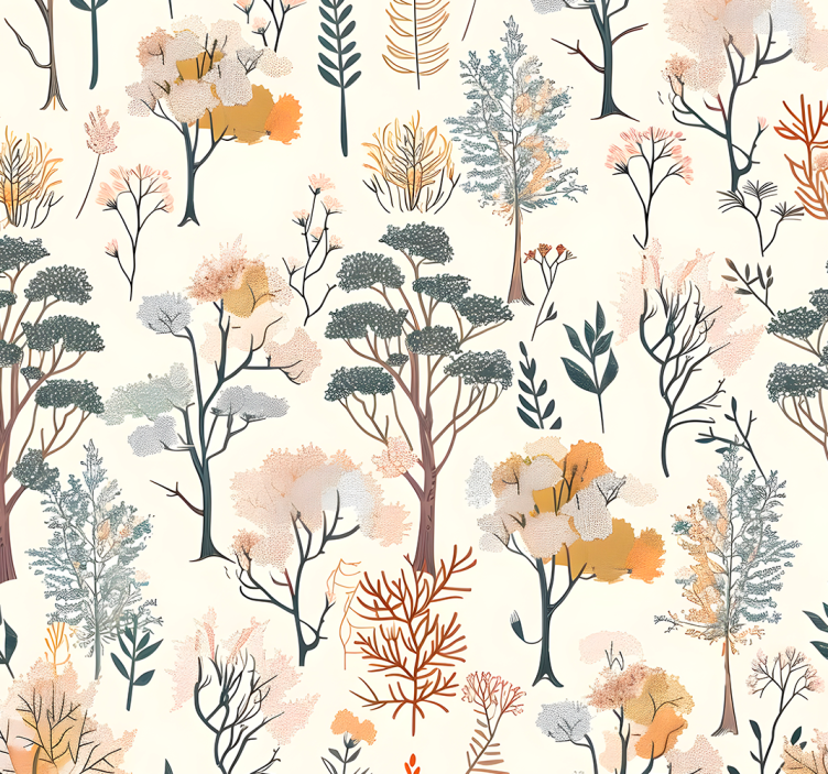 Trees pattern Landscape wallpaper - TenStickers