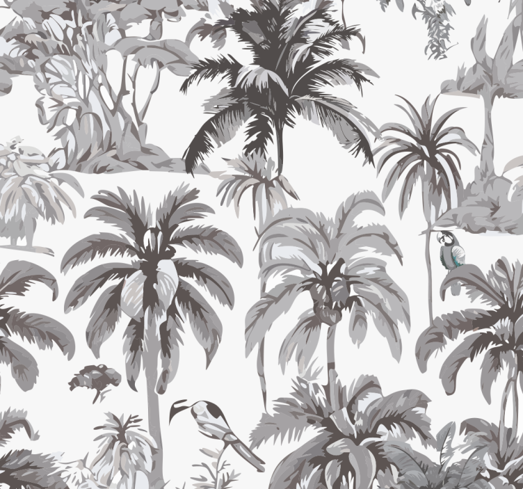 Palm trees grey wallpaper - TenStickers