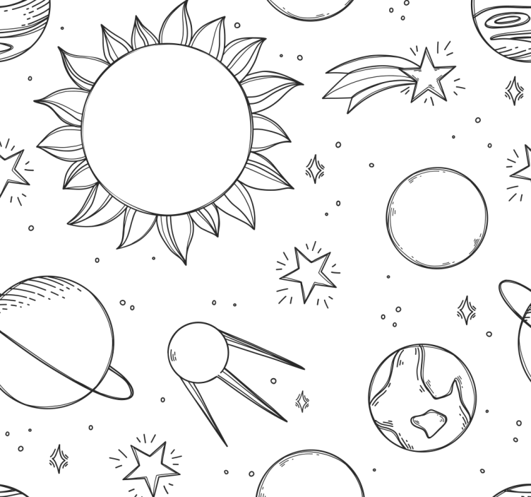 Space Doodle wallpaper childrens room - TenStickers