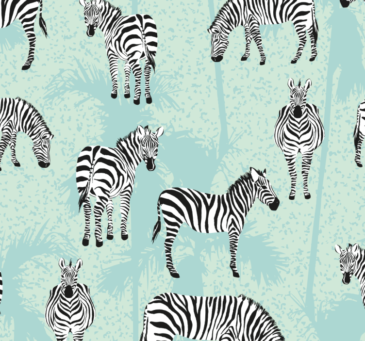Zebra Patterned wallpaper zebras - TenStickers
