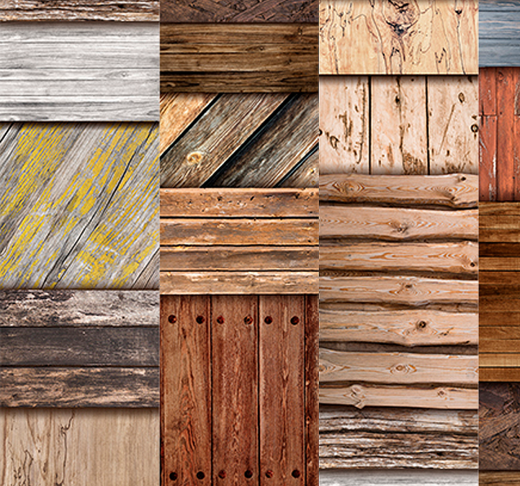 Rustic Timber Panels wood effect wallpaper - TenStickers
