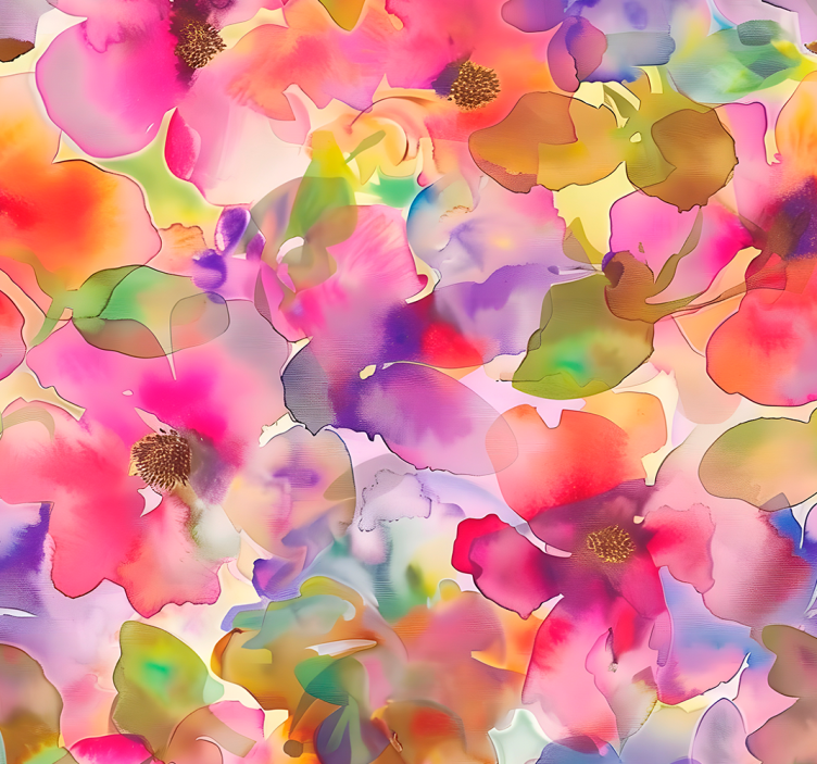 Multicolor flowers design entrance wallpaper - TenStickers