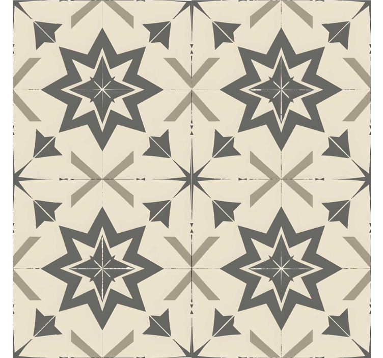 Beige starry design tile effect wallpaper - TenStickers