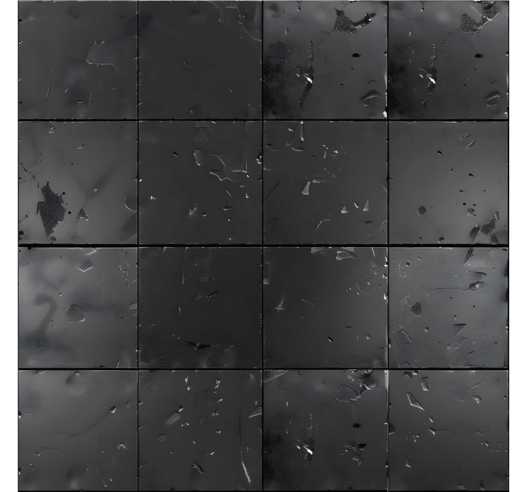 Black industrial style tile effect wallpaper - TenStickers