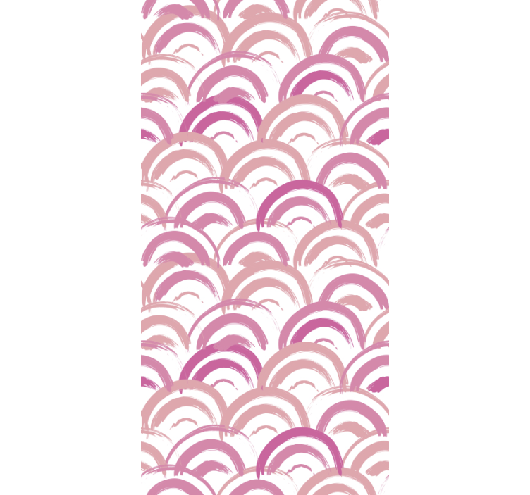 Pink meadow Circle Pattern Wallpaper - TenStickers