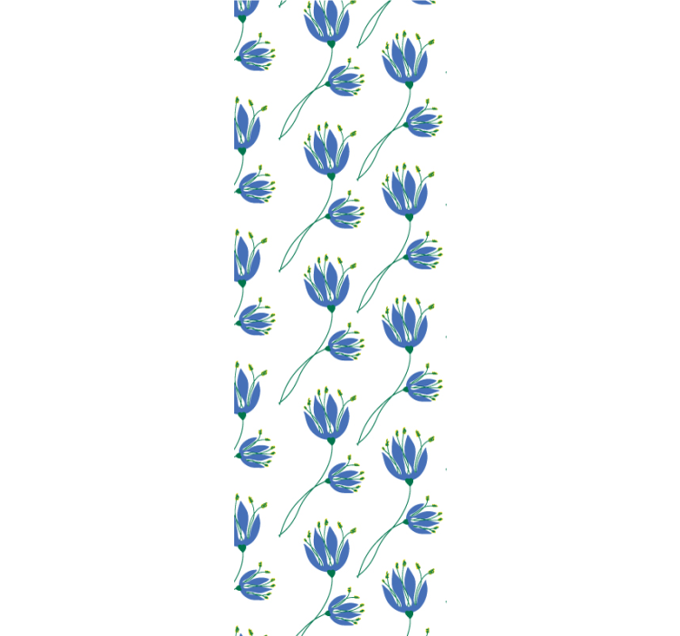 Blue Floral Patterns flowers wallpaper - TenStickers
