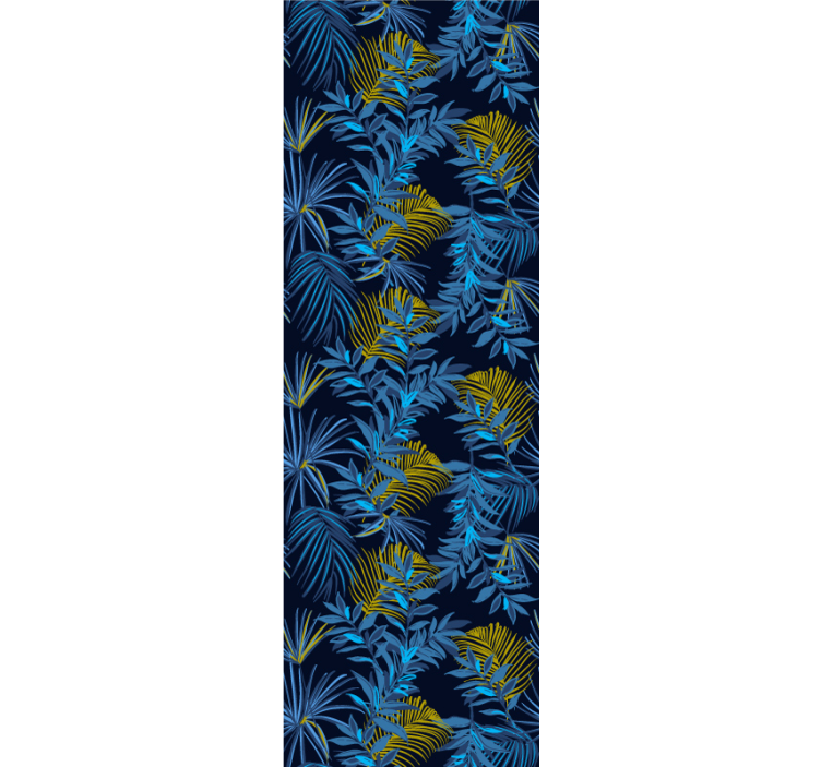 Dark blue banana leaves Flower Wallpaper - TenStickers