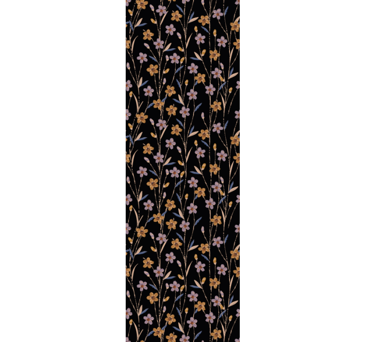 Flower Stem Pattern floral wallpaper - TenStickers