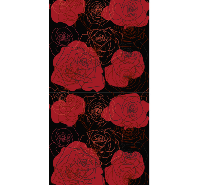 Red Roses Pattern flowers wallpaper - TenStickers
