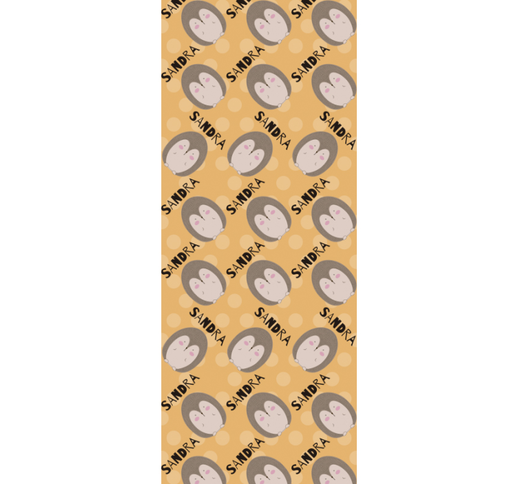 Custom hedgehog pattern nursery room wallpaper - TenStickers