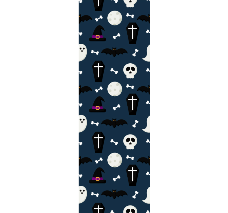 Cute Coffin pattern Halloween wallpaper - TenStickers