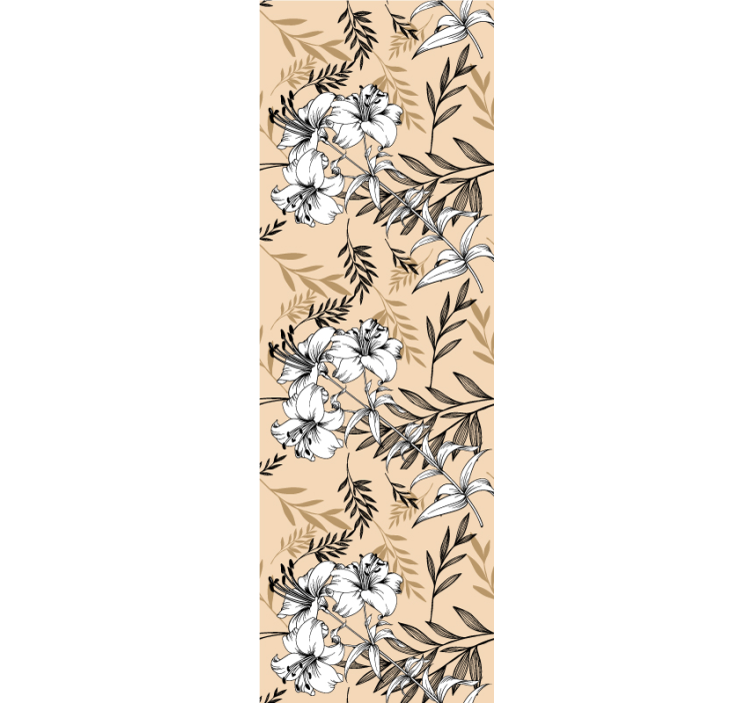 Graceful bloom composition entrance wallpaper - TenStickers