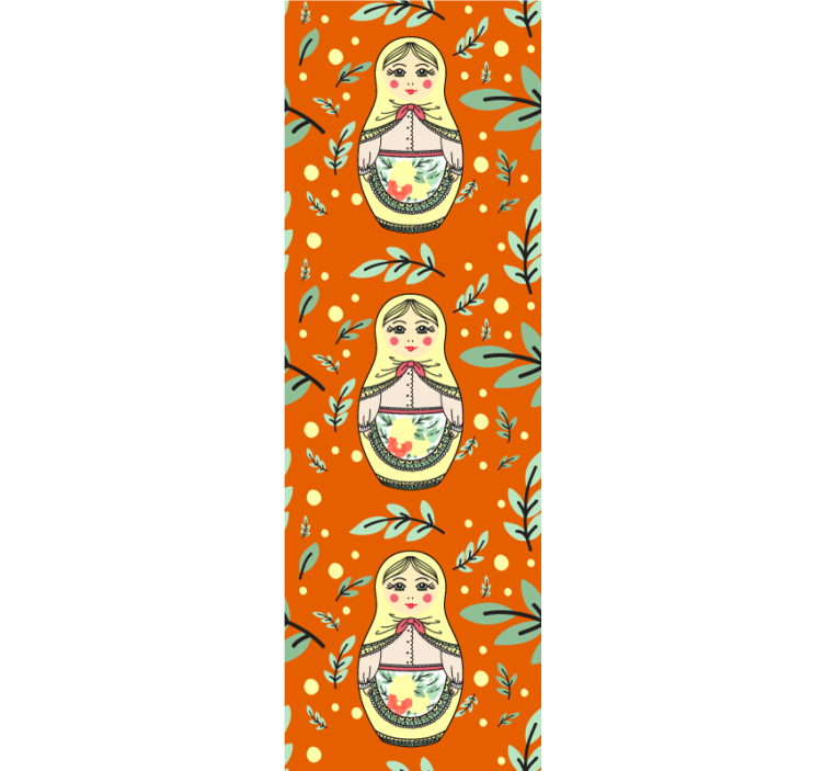 Traditional Matryoshka Pattern floral wallpaper - TenStickers
