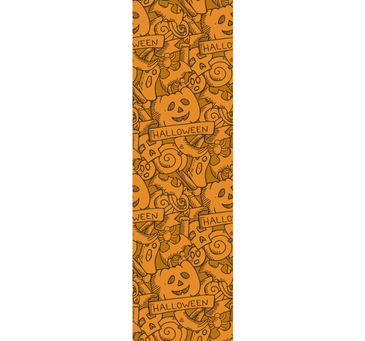 Cheerful orange motif cute halloween wallpaper - TenStickers