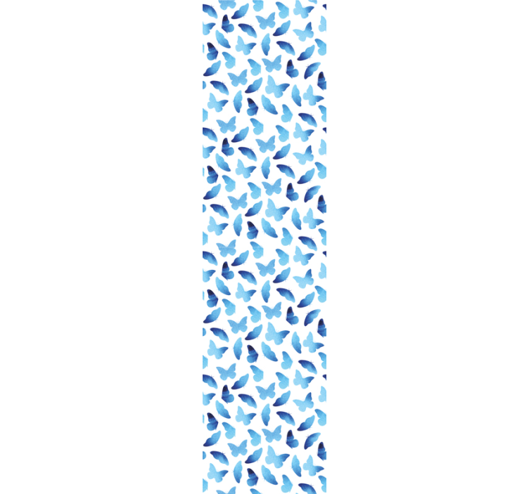 Butterflies wallpaper in blue and white design - TenStickers