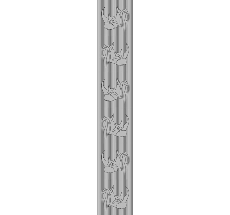 Stylised grey figures animals wallpaper - TenStickers
