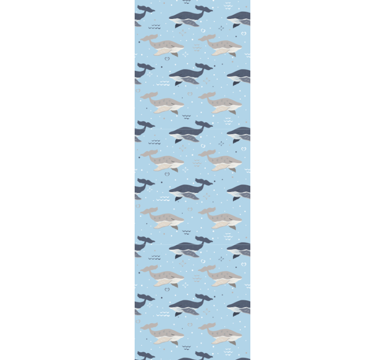 Whale Patterned Interior animals wallpaper - TenStickers