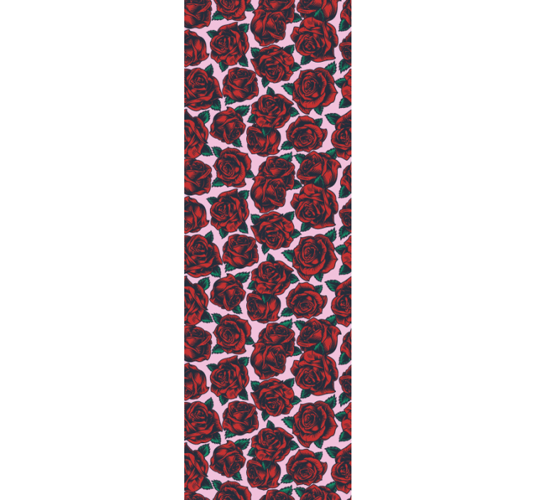 Red roses flowery wallpaper - TenStickers