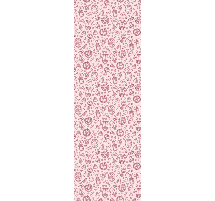 Pink toys and clothes nursery room wallpaper - TenStickers