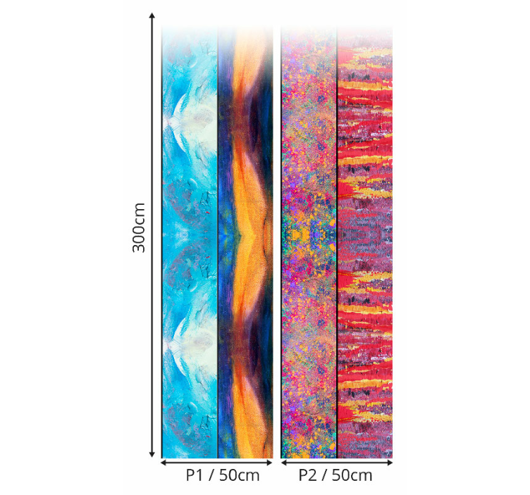 Abstract Art Panels living area wallpaper - TenStickers