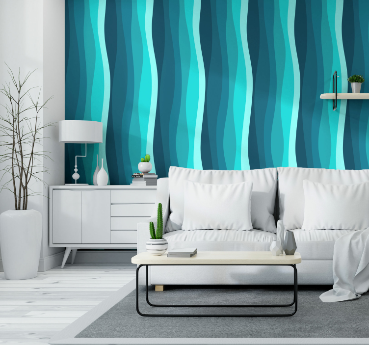 Curved Ocean Waves 3 d wall paper - TenStickers