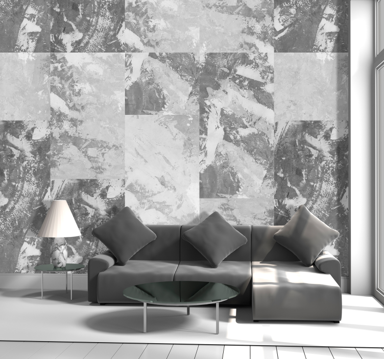 Abstract Monochrome Texture marble effect wallpaper - TenStickers