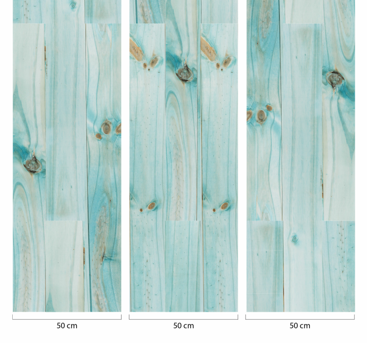 Soft Blue Wooden Planks wood effect wallpaper - TenStickers