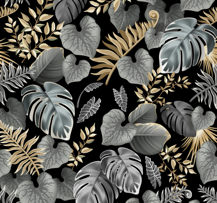 Botanical Tapestry leaves wallpaper - TenStickers