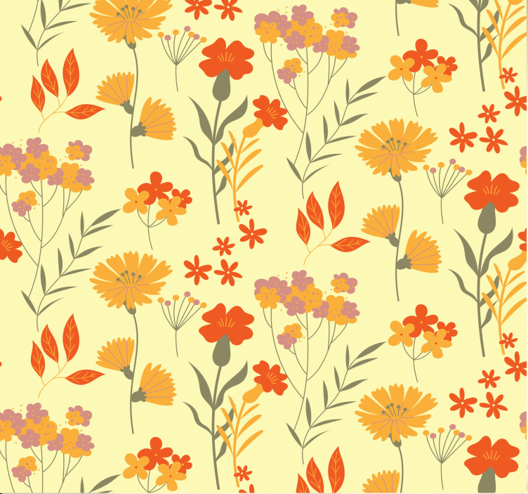 Autumn Floral Pattern flowers wallpaper - TenStickers
