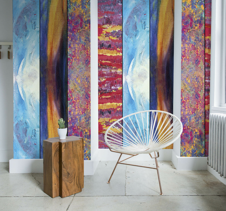 Abstract Art Panels living area wallpaper - TenStickers