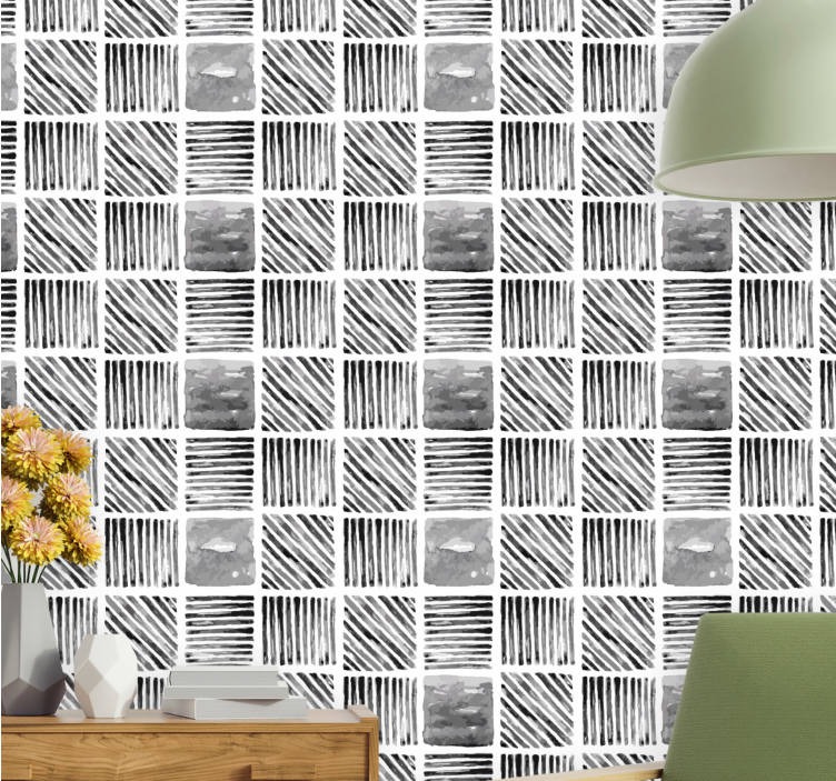 Abstract Geometric Blocks wallpaper geometric - TenStickers