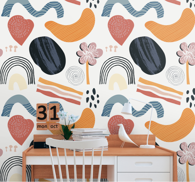 Abstract Shapes Motif abstract wallpaper - TenStickers