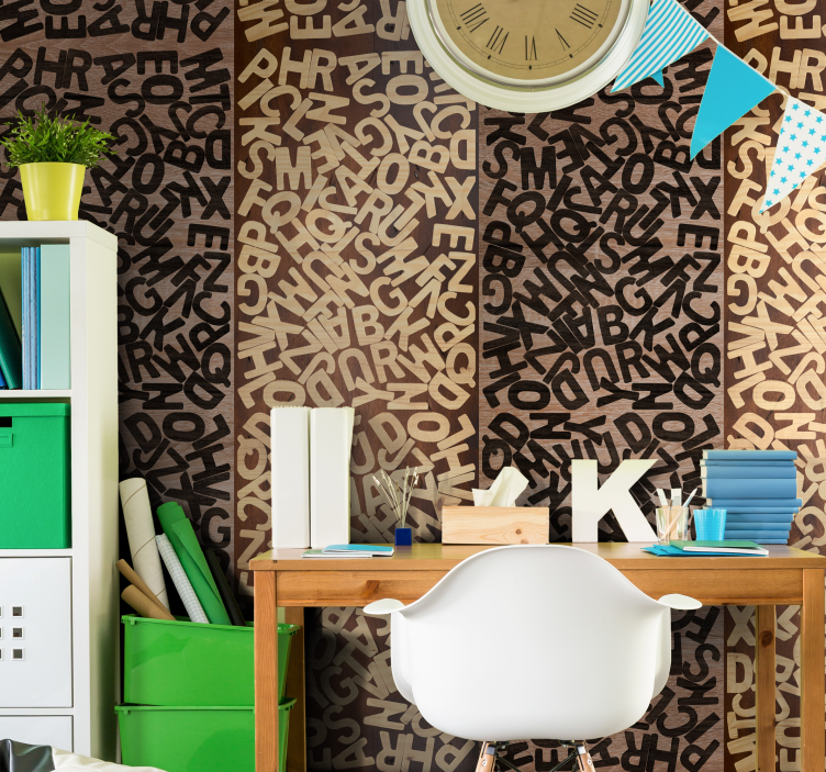 Alphabet Typography Pattern Letter Wallpaper - TenStickers