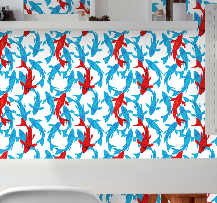 Aquatic Dance fishes wallpaper - TenStickers