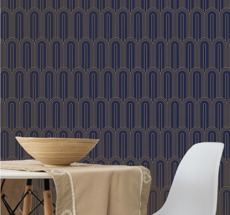 Arched Line Pattern contemporary wallpaper - TenStickers