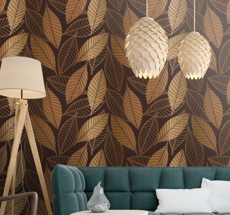 Autumn Leaf Motif leaves wallpaper - TenStickers
