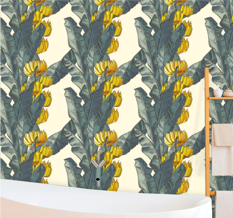 Banana Leaf Florals nature wallpaper - TenStickers
