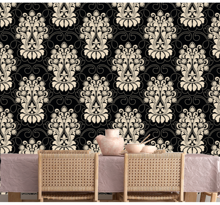 Baroque Scrollwork baroque wallpaper - TenStickers