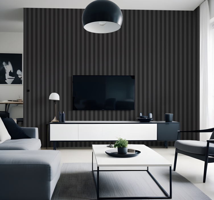 Black shades wallpaper vertically striped - TenStickers