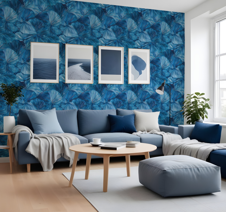 Blue visual points contemporary wallpaper - TenStickers